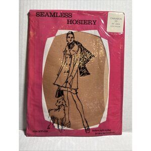 New Vintage Seamless Hosiery Stockings Size 10 - 100% Nylon Pantyhose CINNAMON